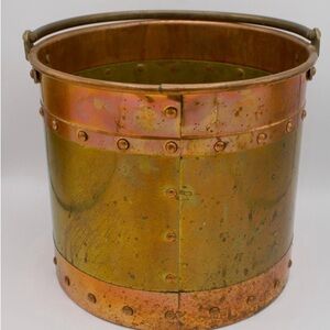 Antique Traditional Brass & Copper Bucket